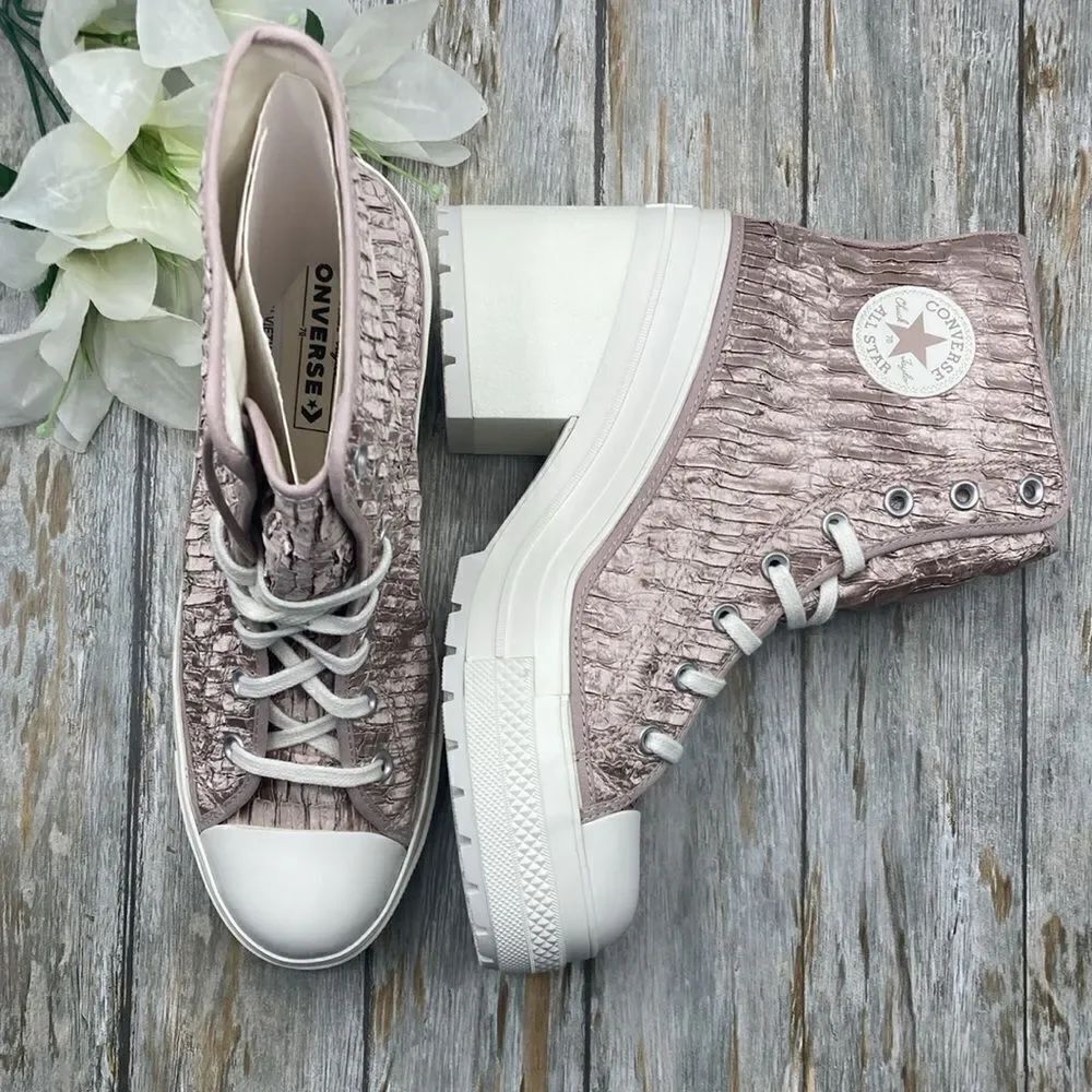 Converse Chuck 70 De Luxe Heel Hightop Satin Boots Shoes SneakersSize 12.5